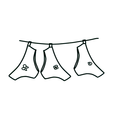 Graphic Showing Period Undies Being Hang Dried