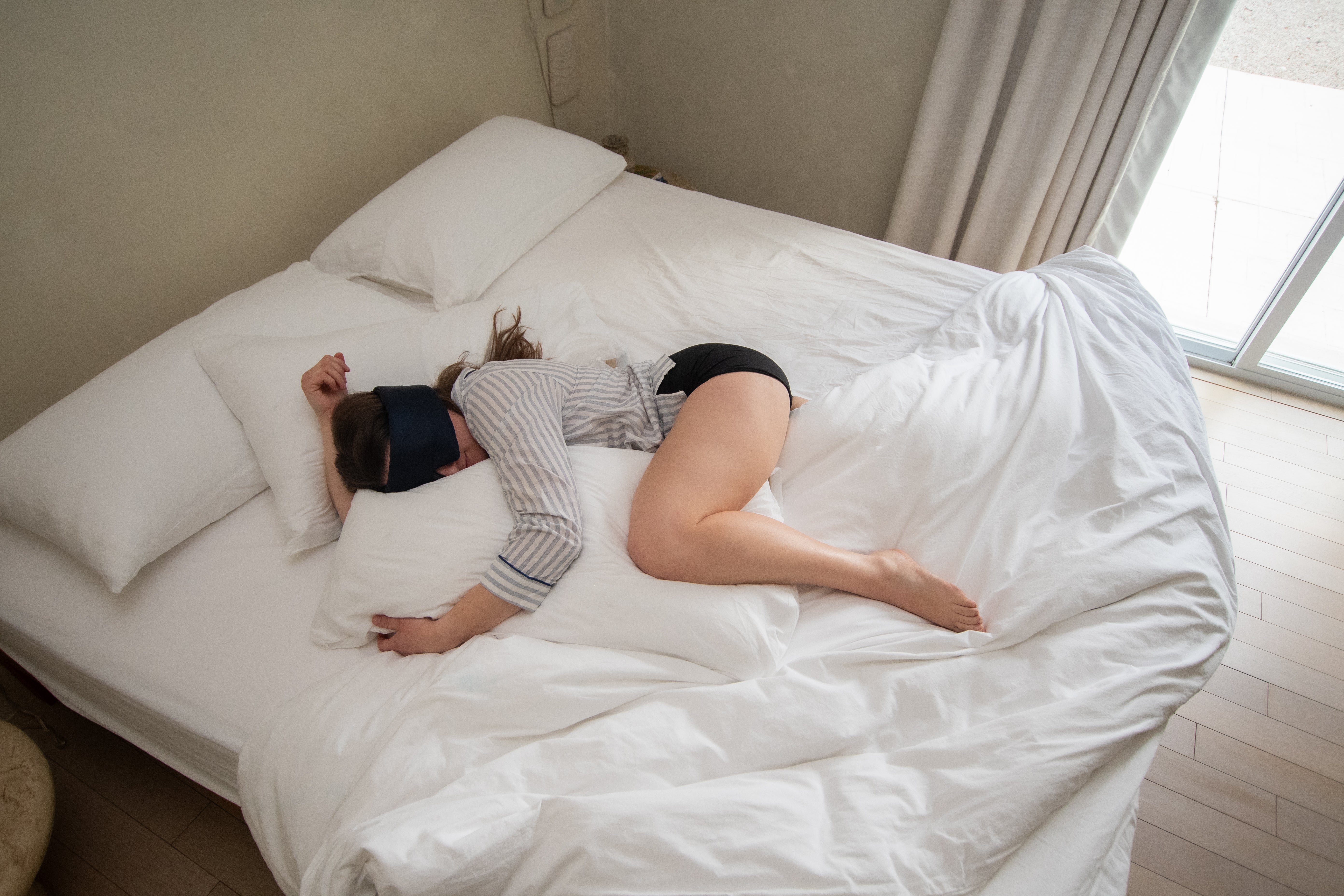 Woman sleeping with Heralogie period panties