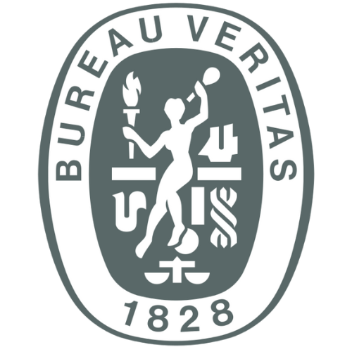 Grey and white Bureau Veritas 1828 certification logo, representing PFCS and PFAS-free product certification.